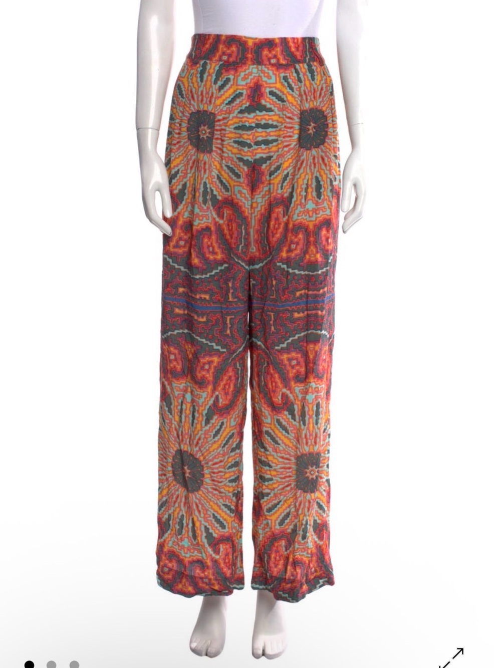 Sunburst Print Wide-Leg Palazzo Pants - Multicolor